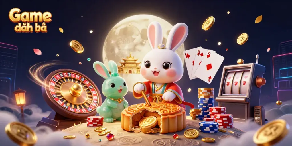 Experience the excitement of Game đánh bài with charming characters and vibrant casino elements.