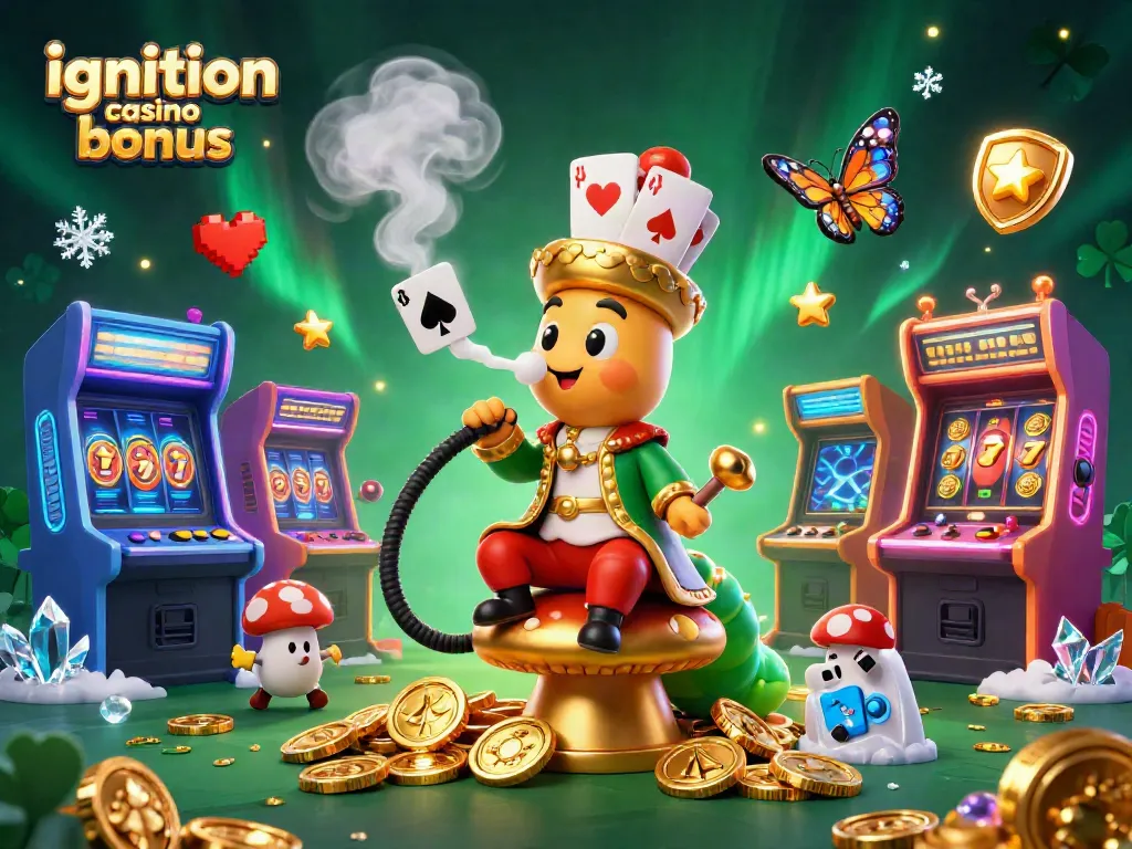 Experience the excitement of the ignition casino bonus with a vibrant 3D illustration showcasing unique game elements.
