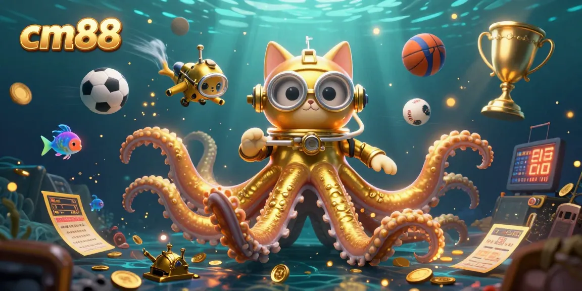 Experience thrilling gaming action at cm88 with vibrant 3D characters, betting slips, and sports elements.