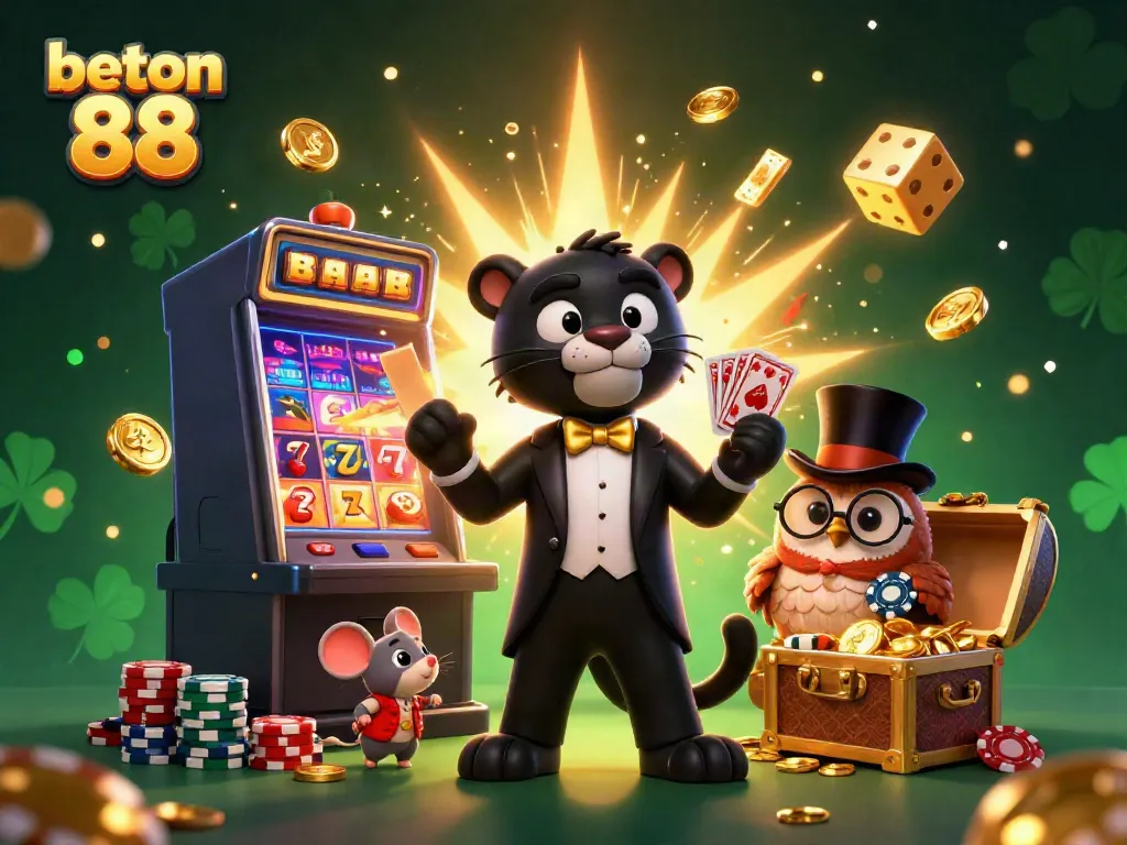 Permainan seru di beton 88 dengan karakter kartun dan jackpot mesin slot yang menarik