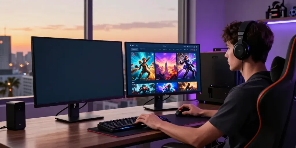 Gamer experiencing bro138's digital-first gaming environment with responsive UI and engaging graphics.