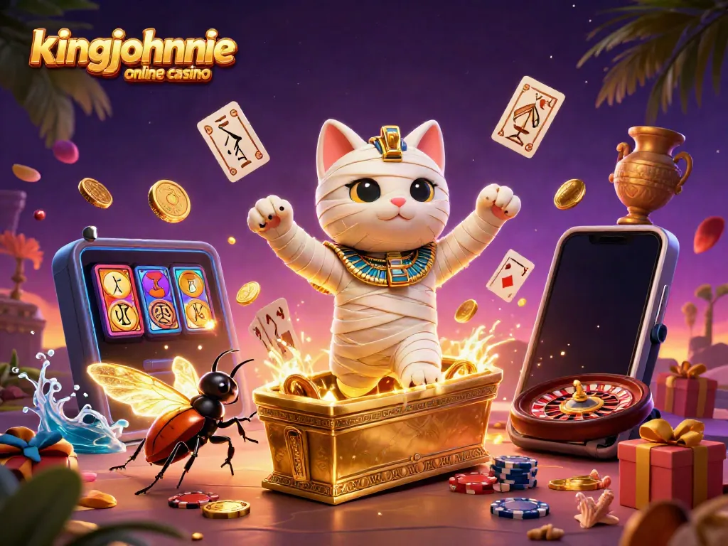 Experience the excitement of kingjohnnie online casino with vibrant visuals of Egyptian-themed characters and games