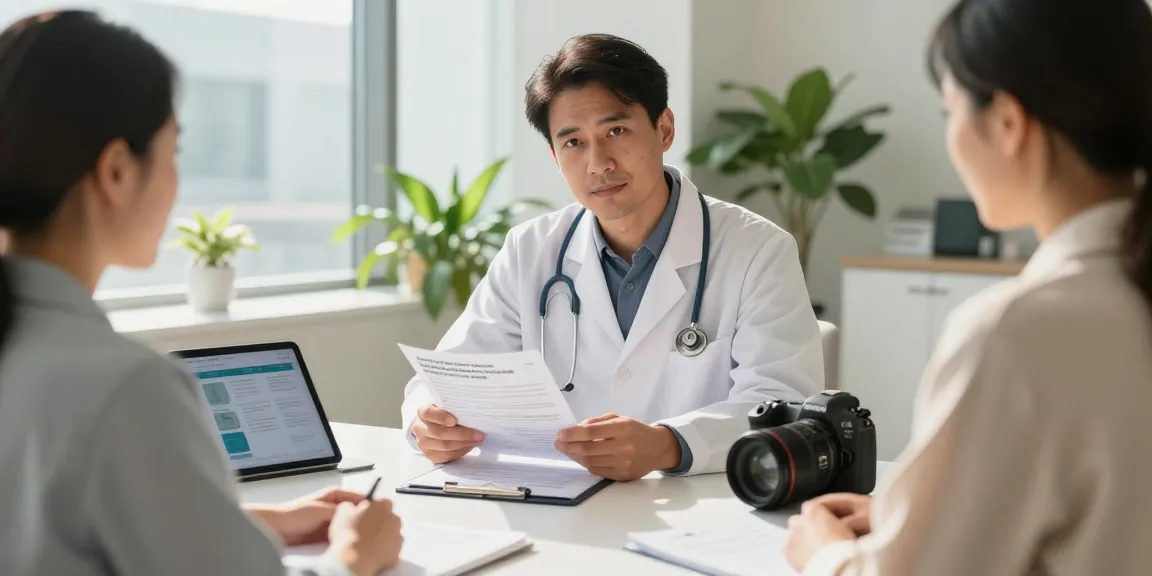 Stomach cancer treatment in Abu Dhabi consultation scene between doctor and patient discussing care options.