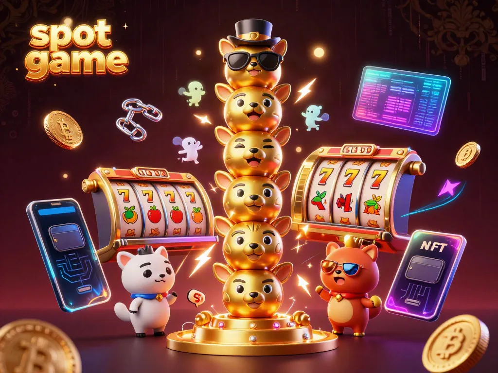 Engage in the excitement of the slot game with dynamic visuals including golden totem poles and neon digital elements.
