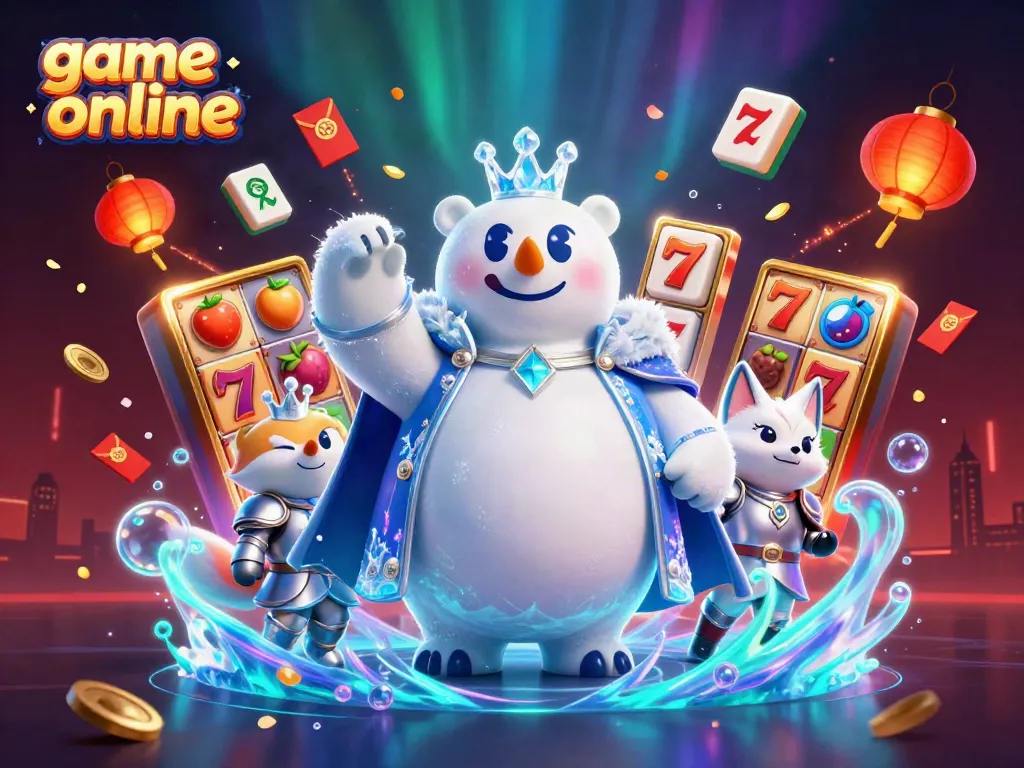Experience the thrill of game online with iconic characters against a vibrant casino backdrop.