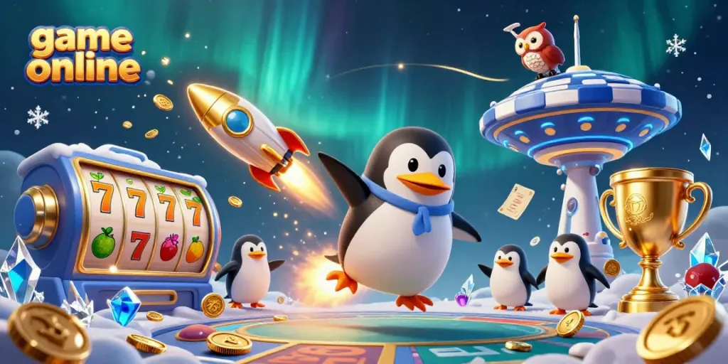 Engage in game online with animated characters enjoying casino entertainment under dazzling visuals.