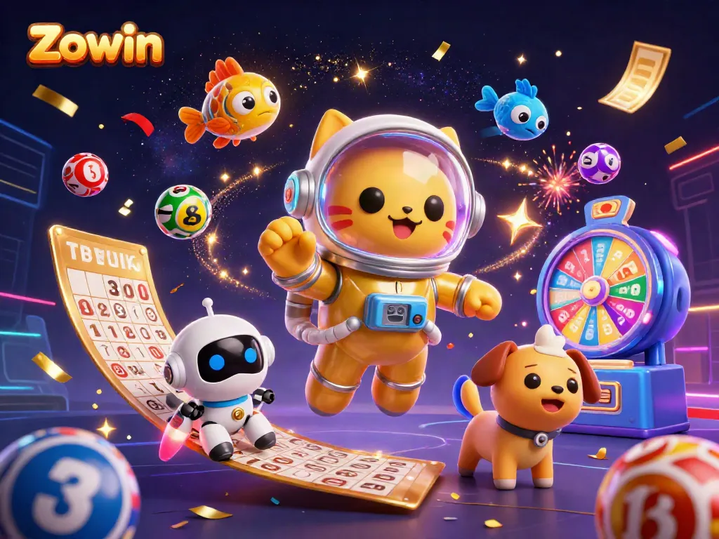Win exciting prizes at Zowin with vibrant games and dynamic actions in this engaging casino scene.