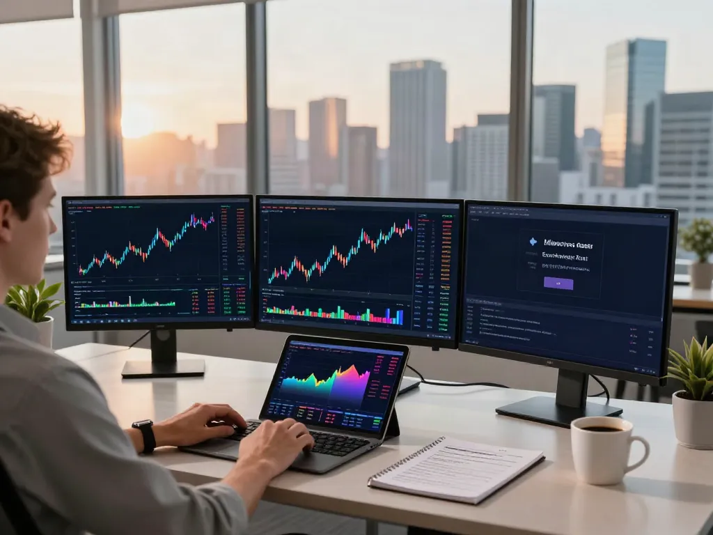 Dynamic trading workspace with real-time currency exchange rate API, showcasing advanced crypto trading tools and analytics.