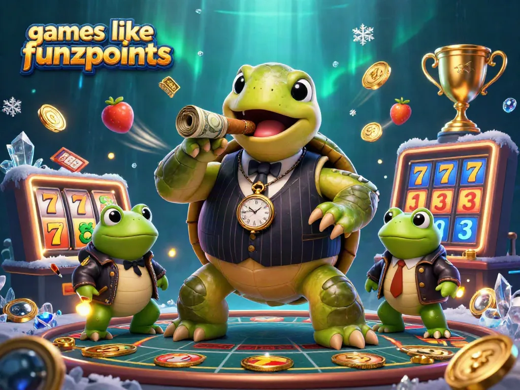 Play exciting games like funzpoints with vibrant visuals and rewarding experiences in this casino illustration.