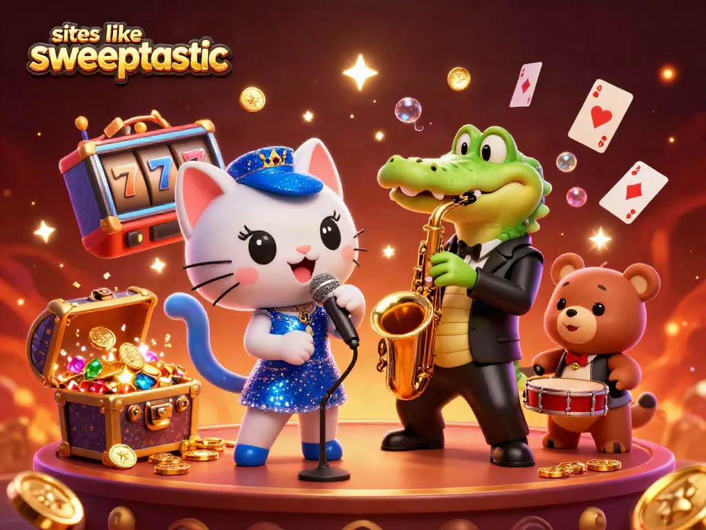 Play exciting games like those found on sites like sweeptastic, featuring vibrant casino characters in action.