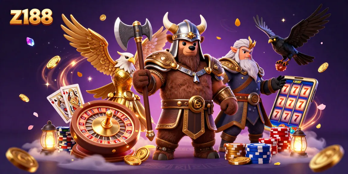 Discover exciting gameplay at z188 as a Viking berserker battles with gold coins and roaring eagles.