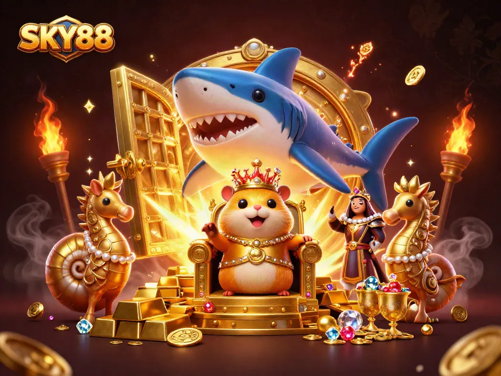 Experience thrilling wins at SKY88 with golden treasures, shining gems, and royal casino excitement.