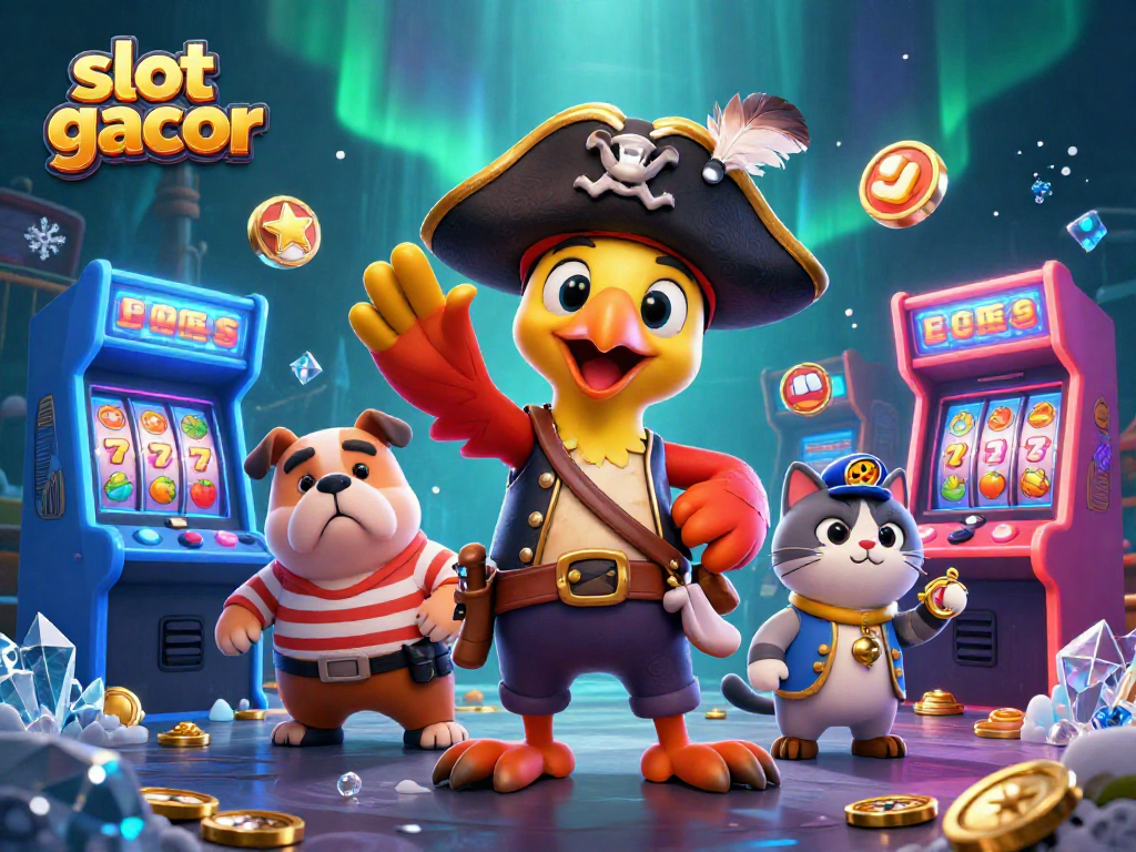 Win big with slot gacor as you enjoy colorful arcade gaming elements in a vibrant casino scene.