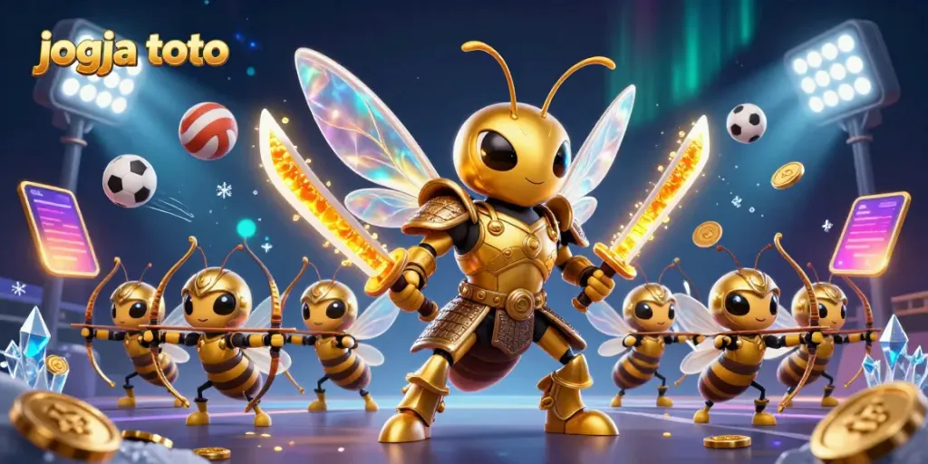 Engage in the thrilling world of jogja toto through an enchanting 3D illustration of fantastic characters and gaming elements.