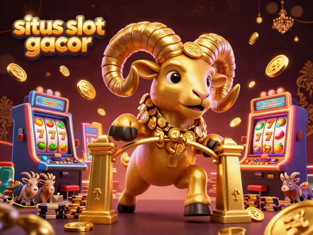 Gamer menikmati pengalaman situs slot gacor dengan mesin slot emas dan simbol keberuntungan