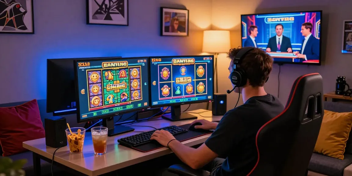 Engaging online gaming scene featuring a player enjoying bandar slot games with vibrant graphics and immersive atmosphere.