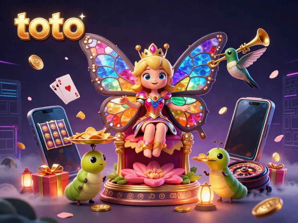 Experience the thrill of toto with vibrant casino elements in a captivating 3D scene.