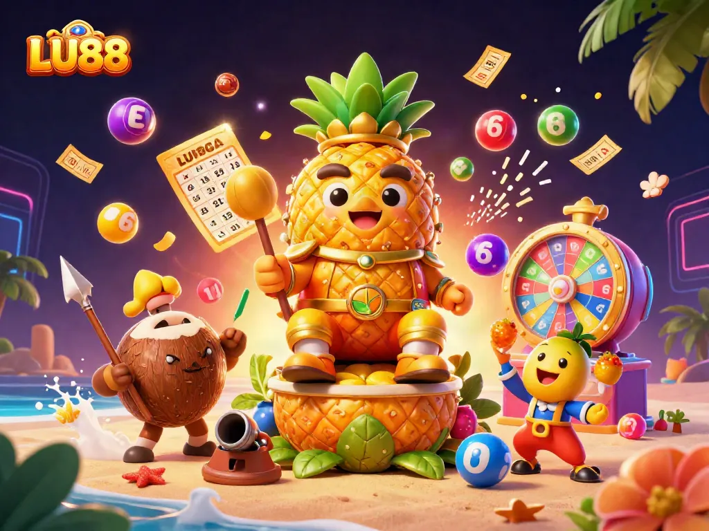 Experience an exhilarating LU88 casino adventure with a vibrant scene full of games and gold.