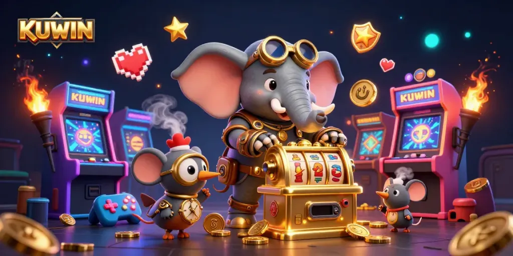 Kuwin engages players with colorful 3D slot machines and thrilling steampunk characters.