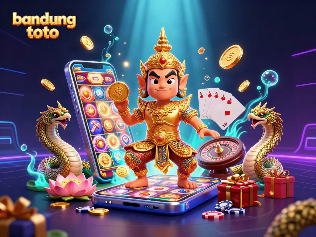 Engage with exciting slot games at bandung toto, featuring 3D characters and vibrant casino elements.