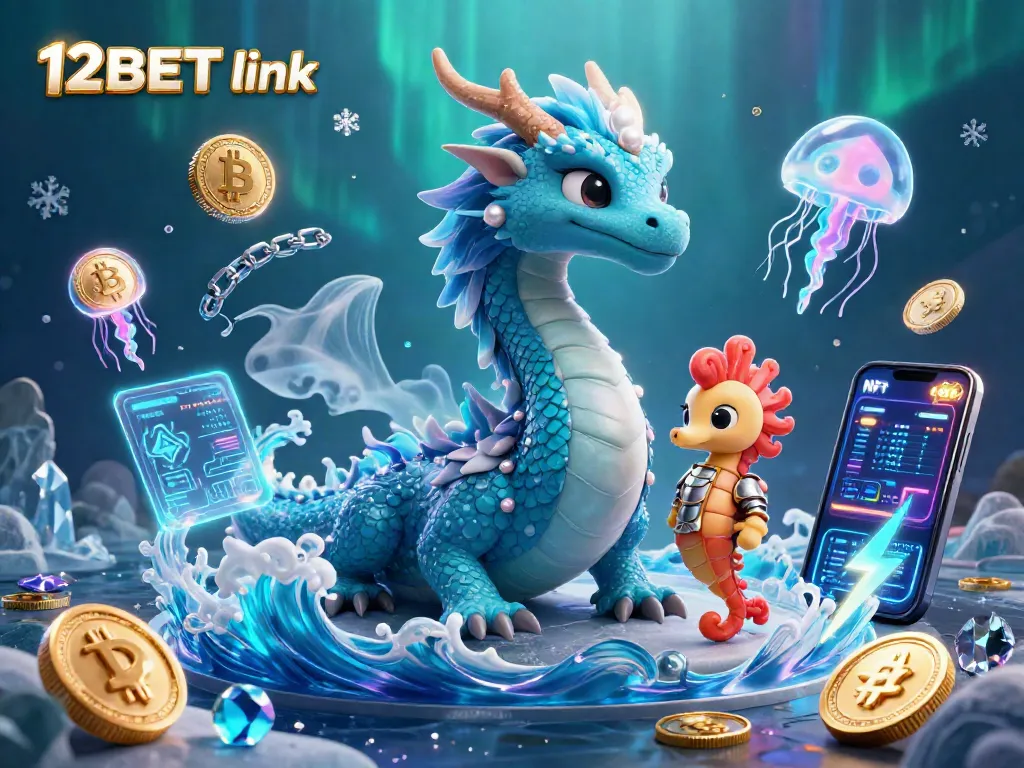 Engage with the vibrant world of the 12BET link featuring a fantastical ocean dragon and glowing jellyfish.