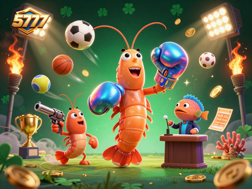Engage with exhilarating 5777 casino action featuring vibrant characters and dynamic sports elements.