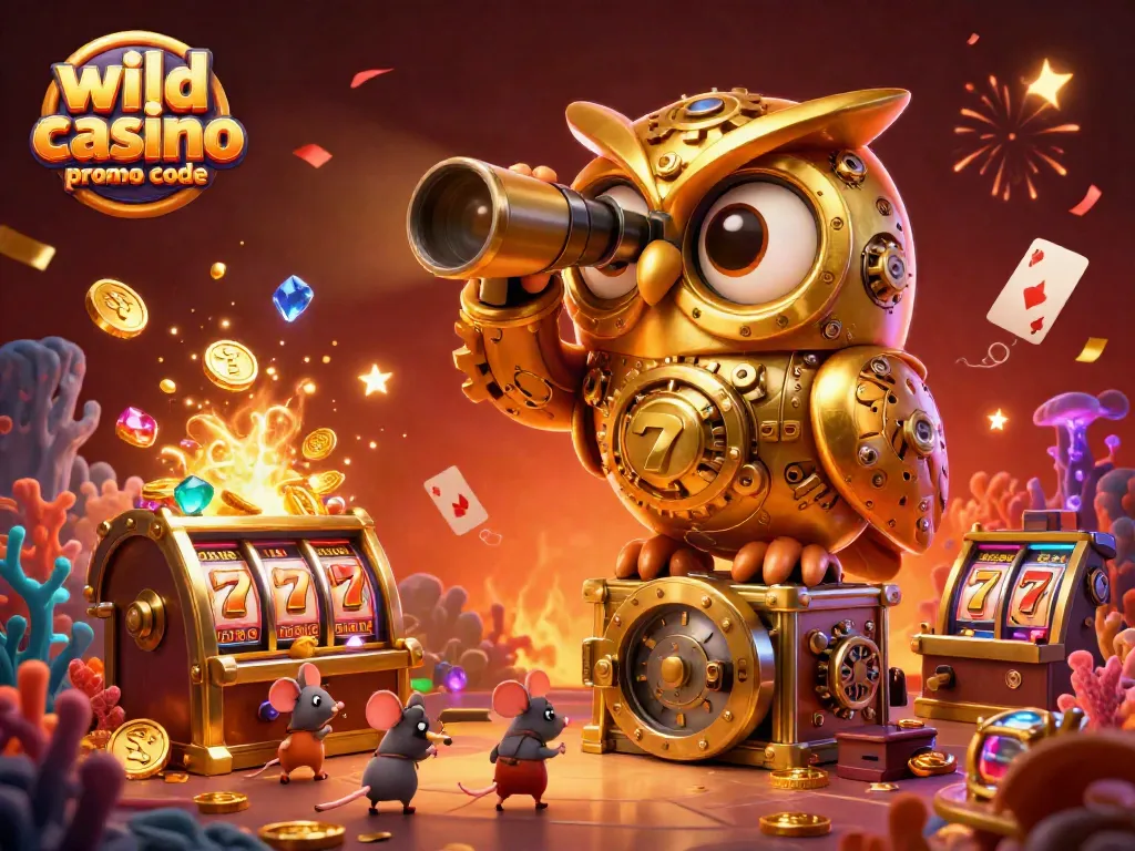 Experience the thrill of winning with this vibrant wild casino promo code illustration featuring a lively casino scene.