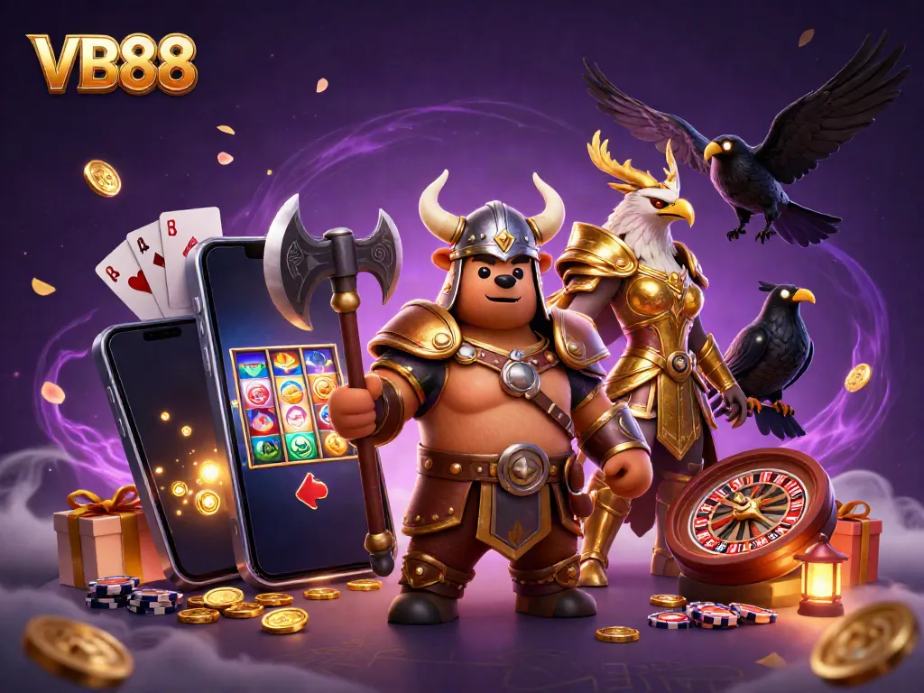 Experience thrilling games at VB88 with engaging visuals and vibrant casino elements.