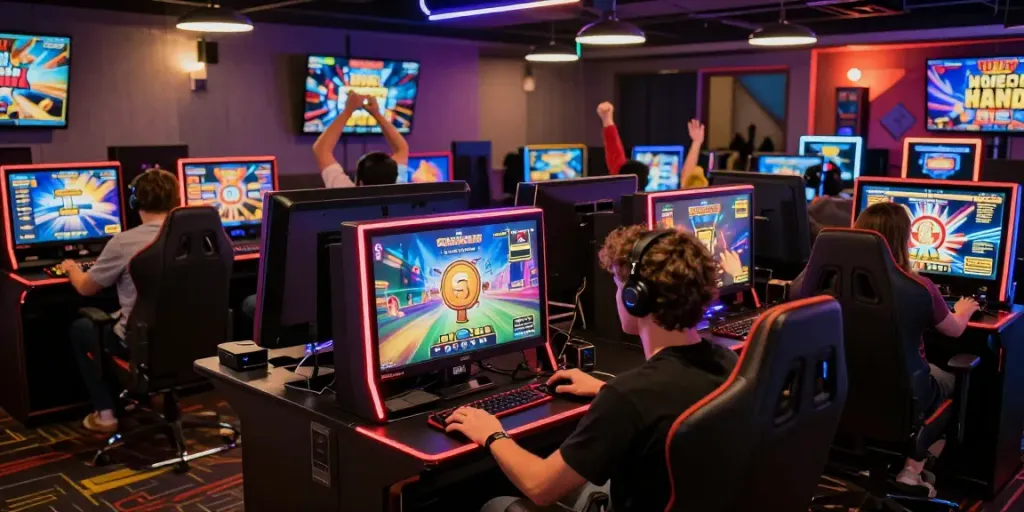 Players enjoying bos88 online slots with immersive graphics and vibrant atmosphere